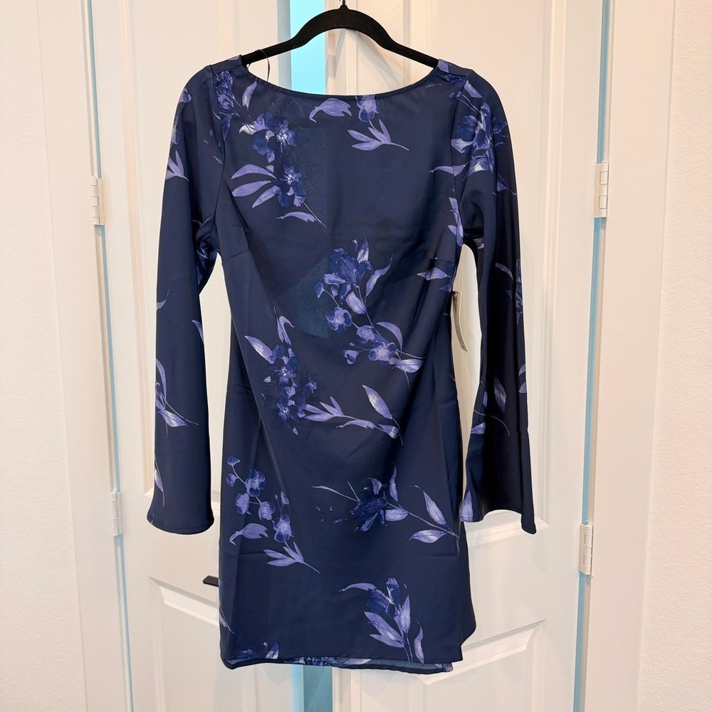 NEW  Dark Purple Floral Cutout Mini Dress Size X-S
